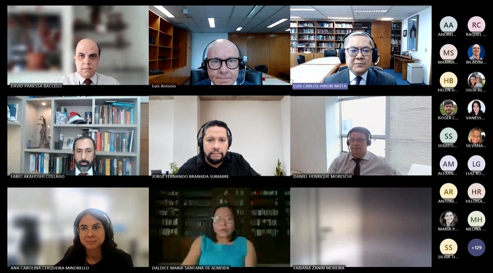 Magistrados e servidores assistiram ao lançamento da plataforma de IA do TRF-3 pela plataforma Teams. Foto: Divulgação